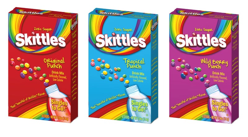 SINGLES TO GO! Skittles Singles To Go Variety Pack Bundle Original, Tropical Punch and Wild Berry - Image 1